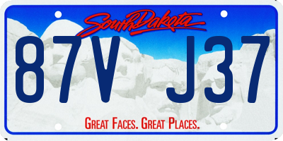 SD license plate 87VJ37