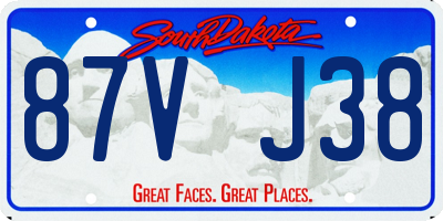 SD license plate 87VJ38