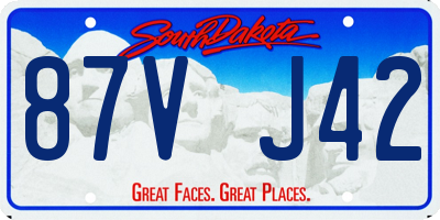 SD license plate 87VJ42