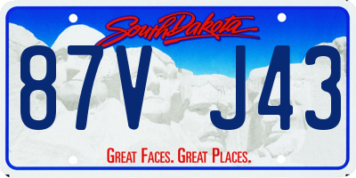 SD license plate 87VJ43