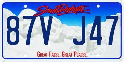SD license plate 87VJ47
