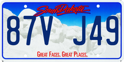 SD license plate 87VJ49