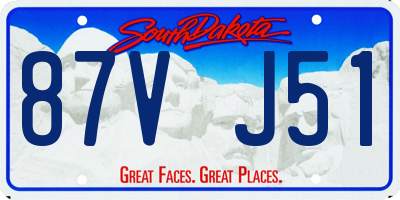 SD license plate 87VJ51