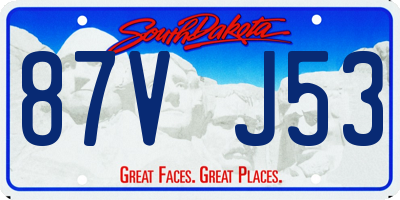 SD license plate 87VJ53