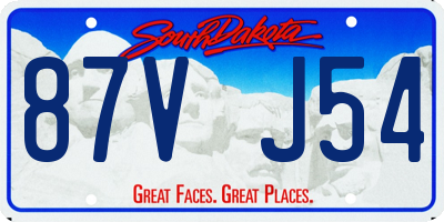SD license plate 87VJ54