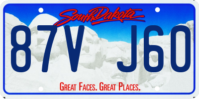SD license plate 87VJ60