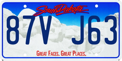 SD license plate 87VJ63