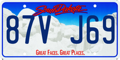 SD license plate 87VJ69