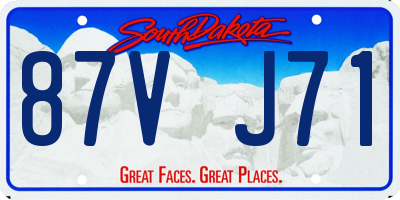 SD license plate 87VJ71