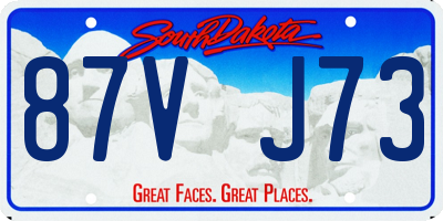 SD license plate 87VJ73