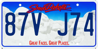 SD license plate 87VJ74