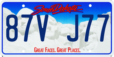 SD license plate 87VJ77