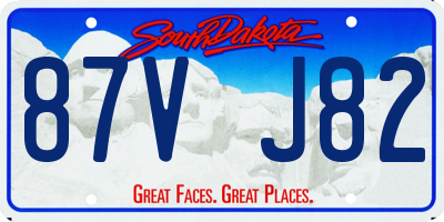 SD license plate 87VJ82