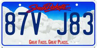 SD license plate 87VJ83