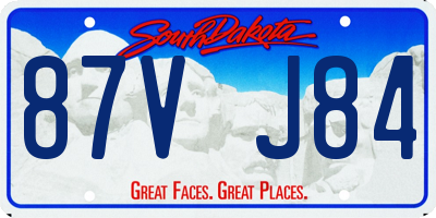 SD license plate 87VJ84
