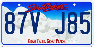 SD license plate 87VJ85