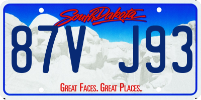 SD license plate 87VJ93