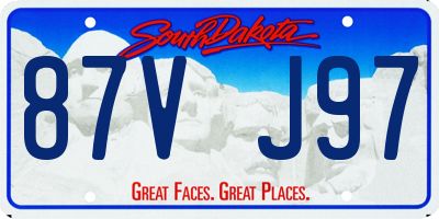 SD license plate 87VJ97