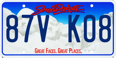 SD license plate 87VK08