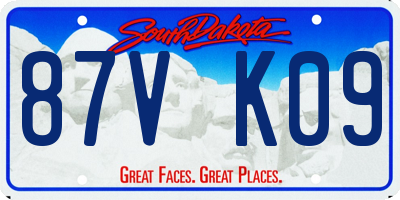 SD license plate 87VK09