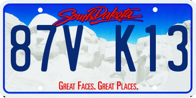 SD license plate 87VK13