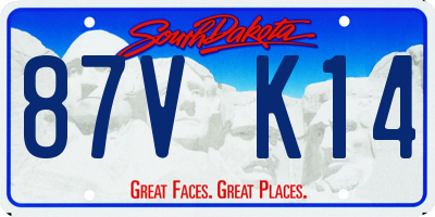 SD license plate 87VK14