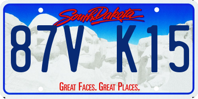 SD license plate 87VK15