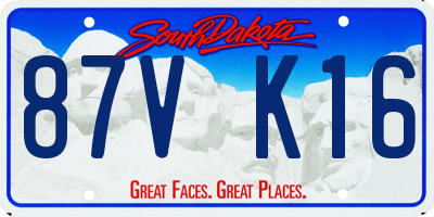 SD license plate 87VK16