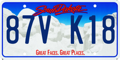 SD license plate 87VK18