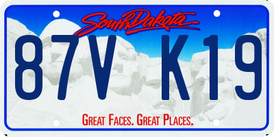 SD license plate 87VK19