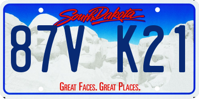 SD license plate 87VK21
