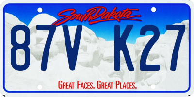 SD license plate 87VK27