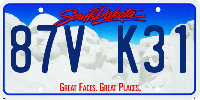 SD license plate 87VK31