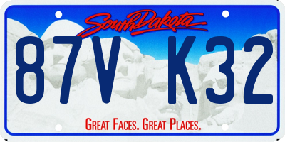 SD license plate 87VK32