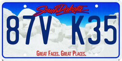 SD license plate 87VK35