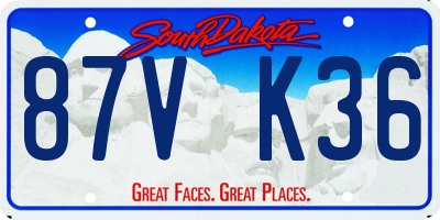 SD license plate 87VK36