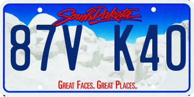 SD license plate 87VK40