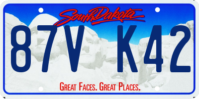 SD license plate 87VK42