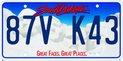 SD license plate 87VK43