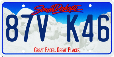 SD license plate 87VK46