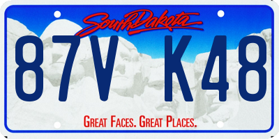 SD license plate 87VK48