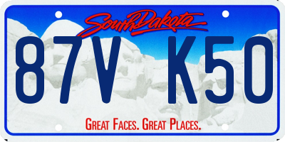 SD license plate 87VK50
