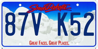 SD license plate 87VK52