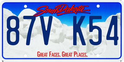 SD license plate 87VK54