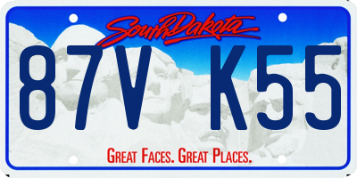 SD license plate 87VK55