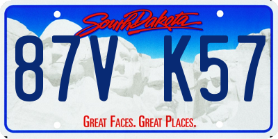 SD license plate 87VK57
