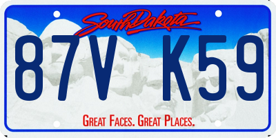 SD license plate 87VK59