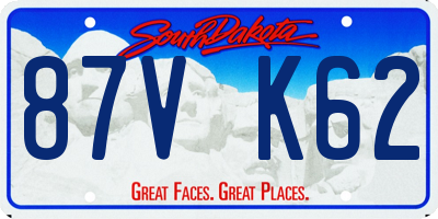 SD license plate 87VK62