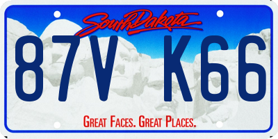SD license plate 87VK66
