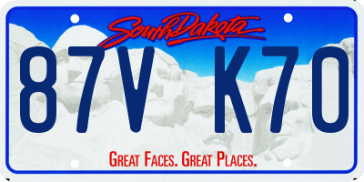 SD license plate 87VK70